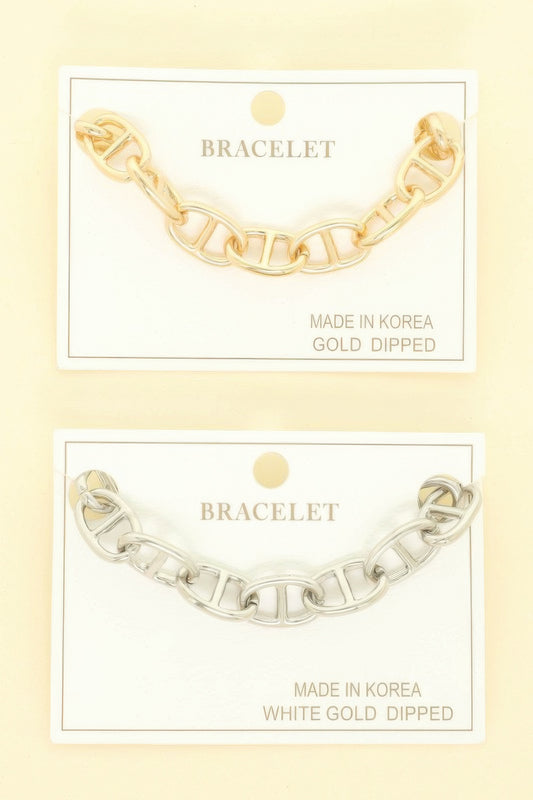 Gold Plated Chain Link Bracelet - It's a Girly Place