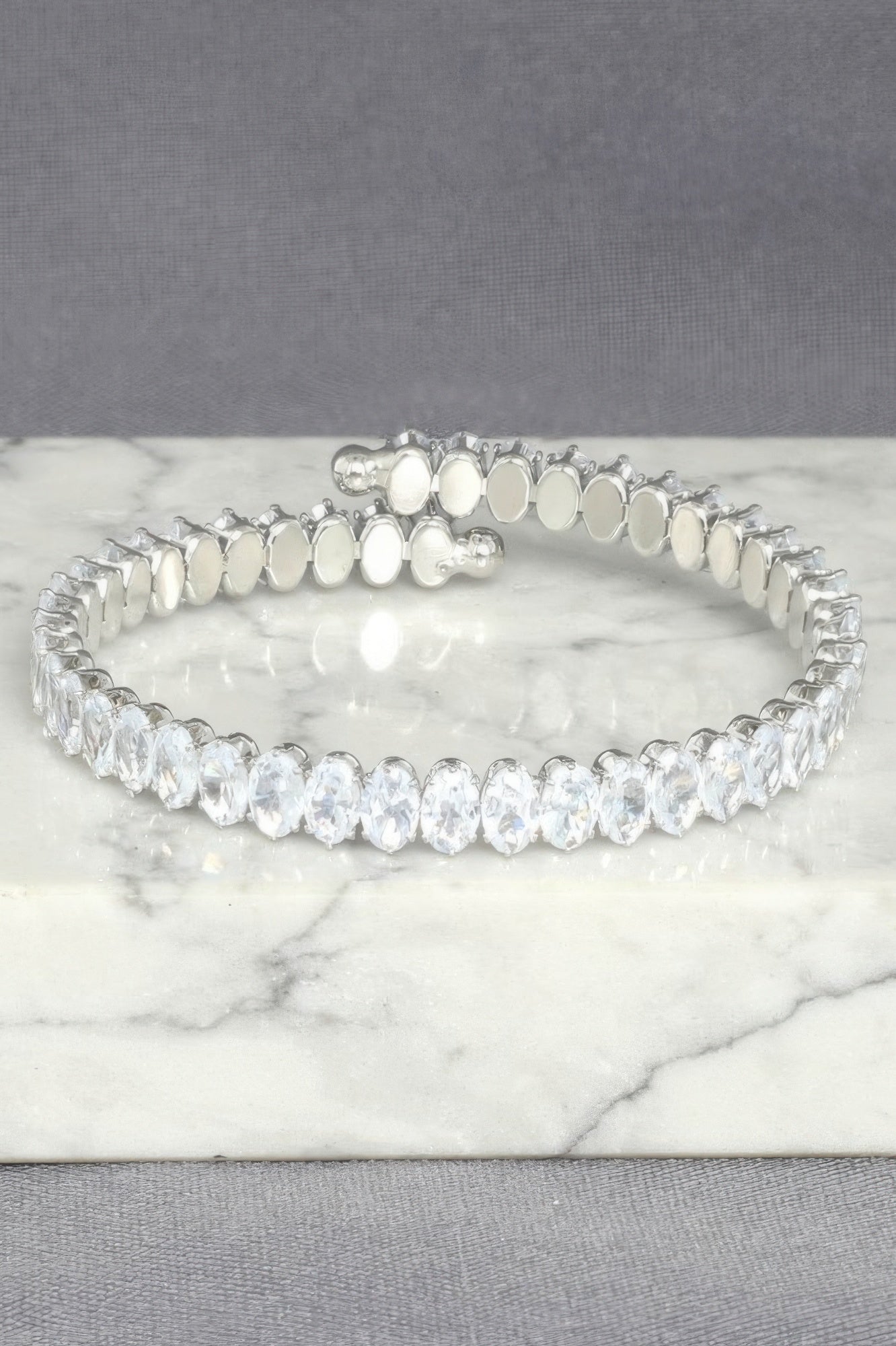 White Gold Plated Cz Tennis Bracelet - It's a Girly Place
