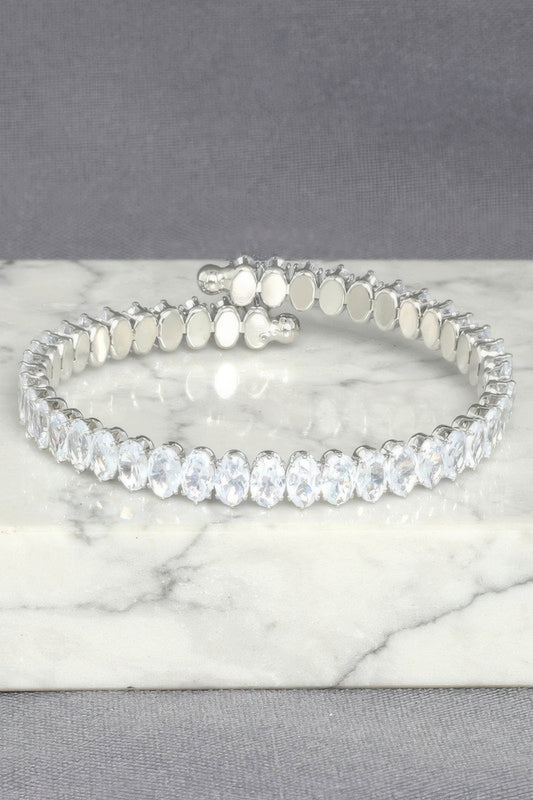 White Gold Plated Cz Tennis Bracelet - It's a Girly Place