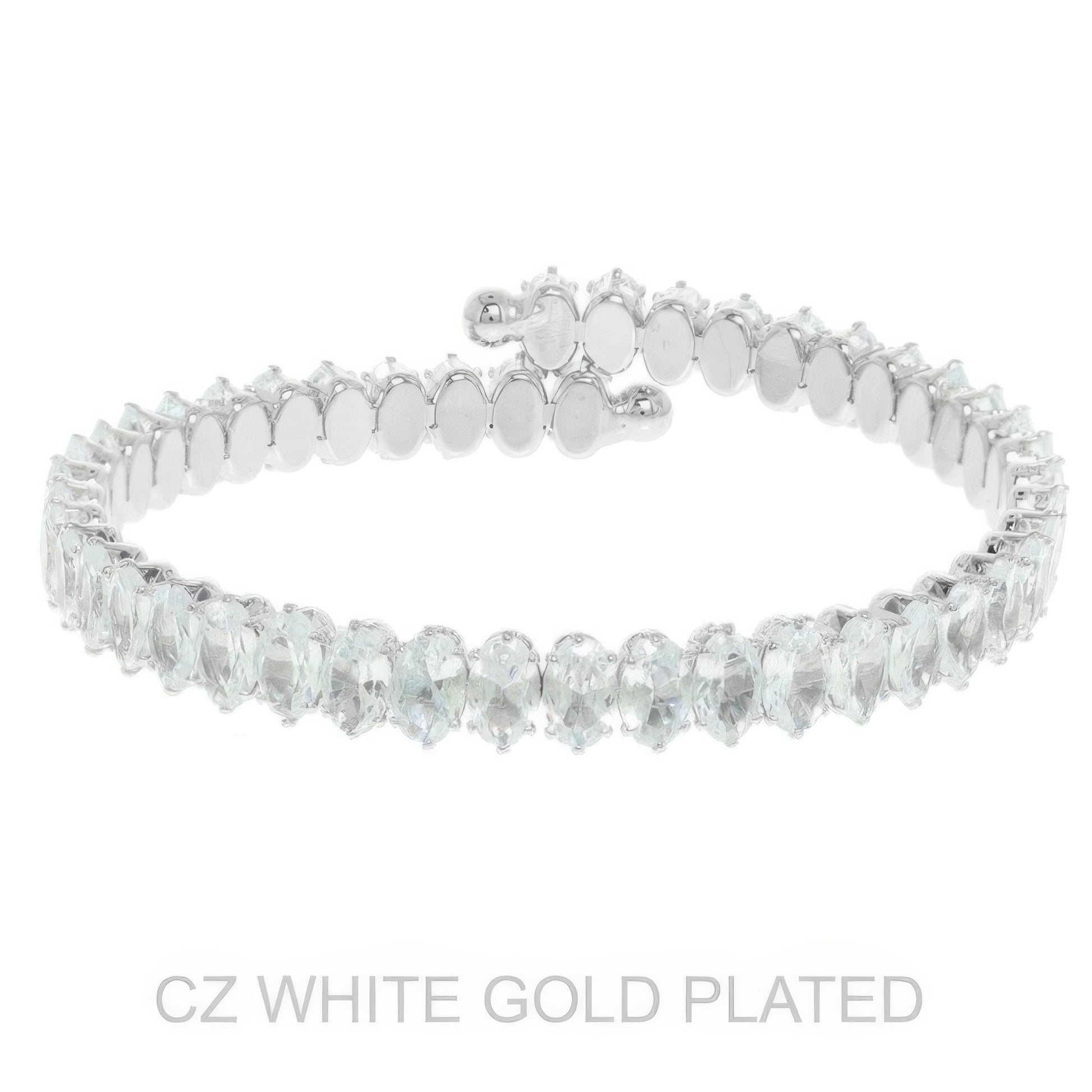 White Gold Plated Cz Tennis Bracelet - It's a Girly Place