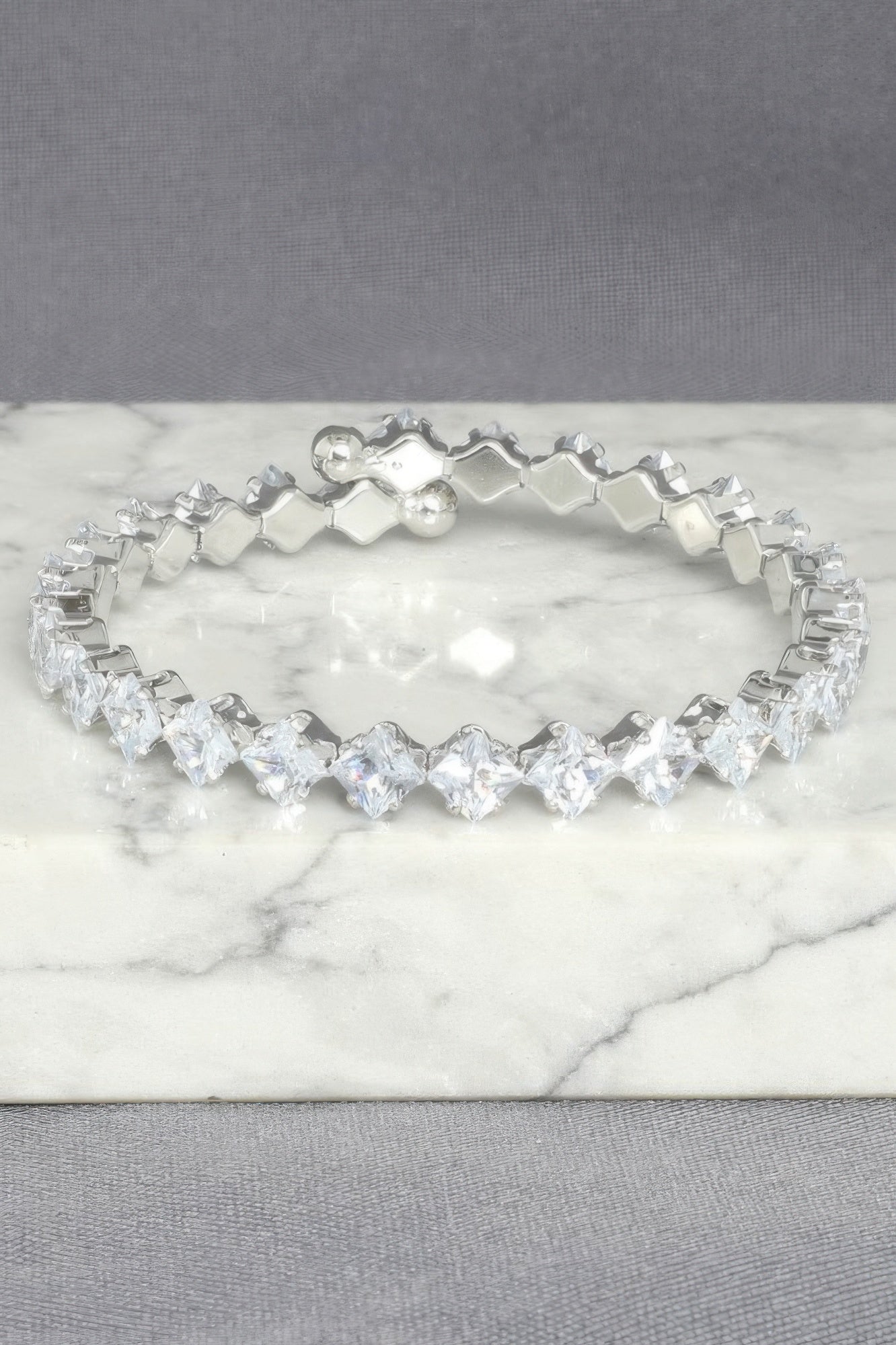 White Gold Plated Cz Tennis Bracelet - It's a Girly Place