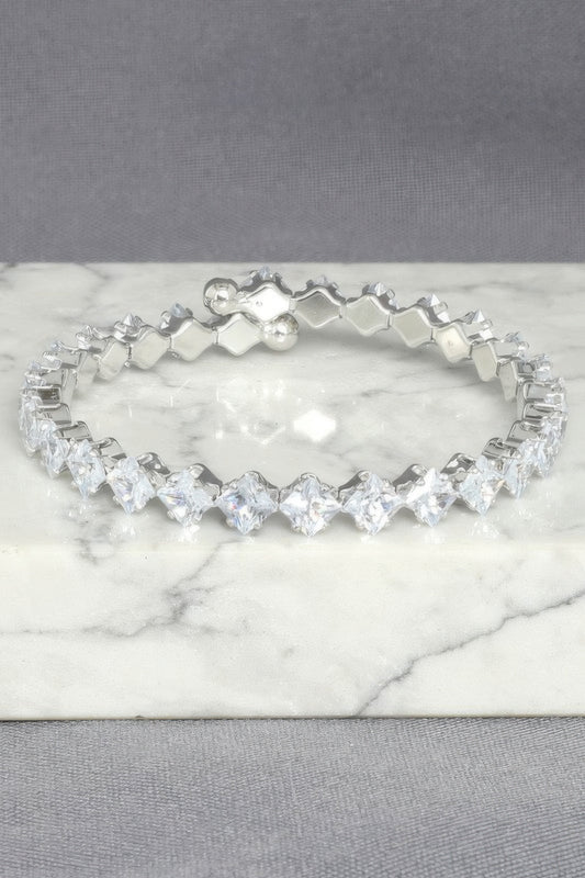 White Gold Plated Cz Tennis Bracelet - It's a Girly Place