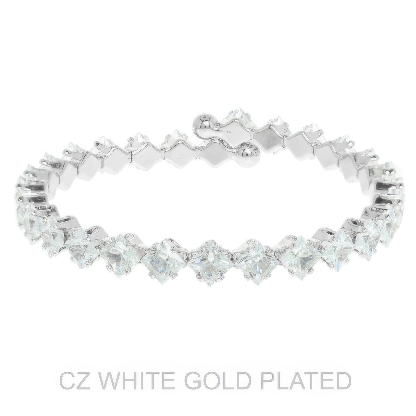 White Gold Plated Cz Tennis Bracelet - It's a Girly Place
