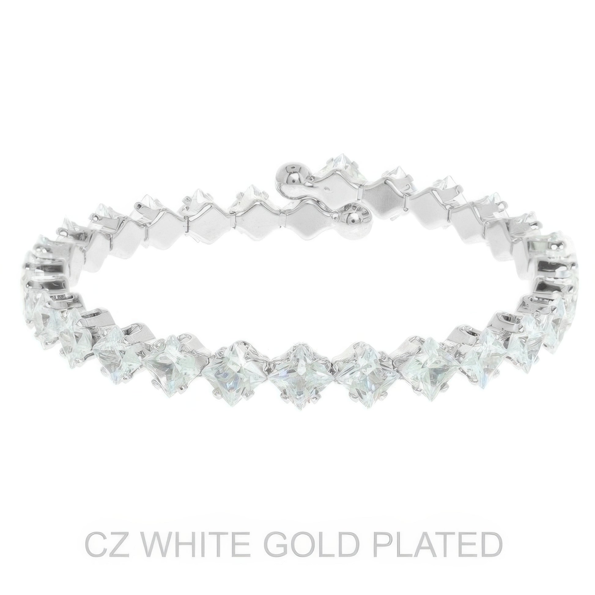 White Gold Plated Cz Tennis Bracelet - It's a Girly Place