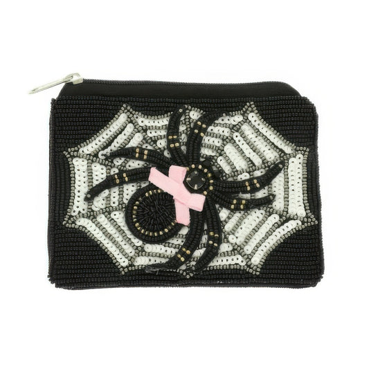 Halloween Spider Bow Beaded Coin Bag - It's a Girly Place