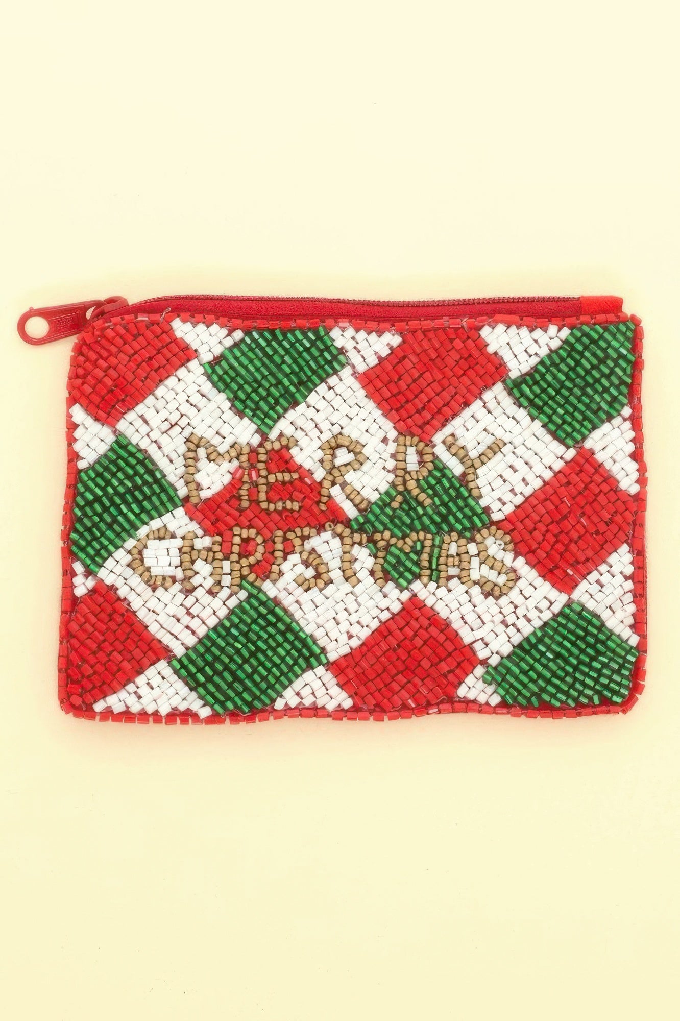 Holiday Theme Seed Beaded Coin Bag - It's a Girly Place