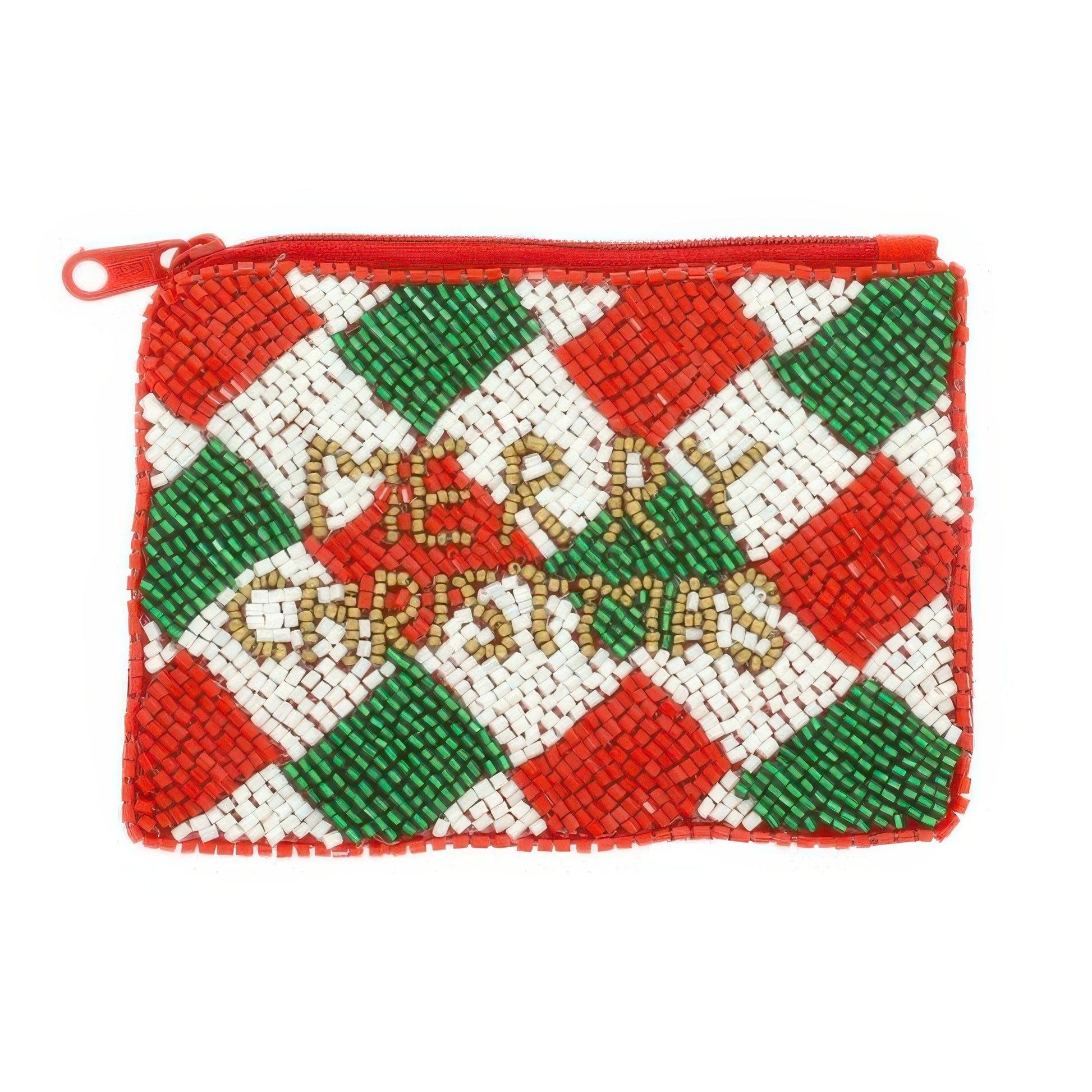 Holiday Theme Seed Beaded Coin Bag - It's a Girly Place