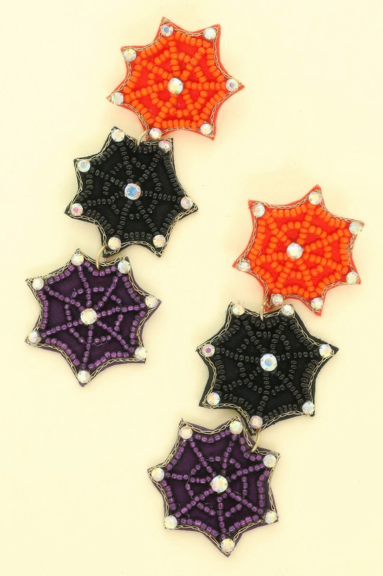 Halloween Spider Wed Seed Beaded Earrings - It's a Girly Place