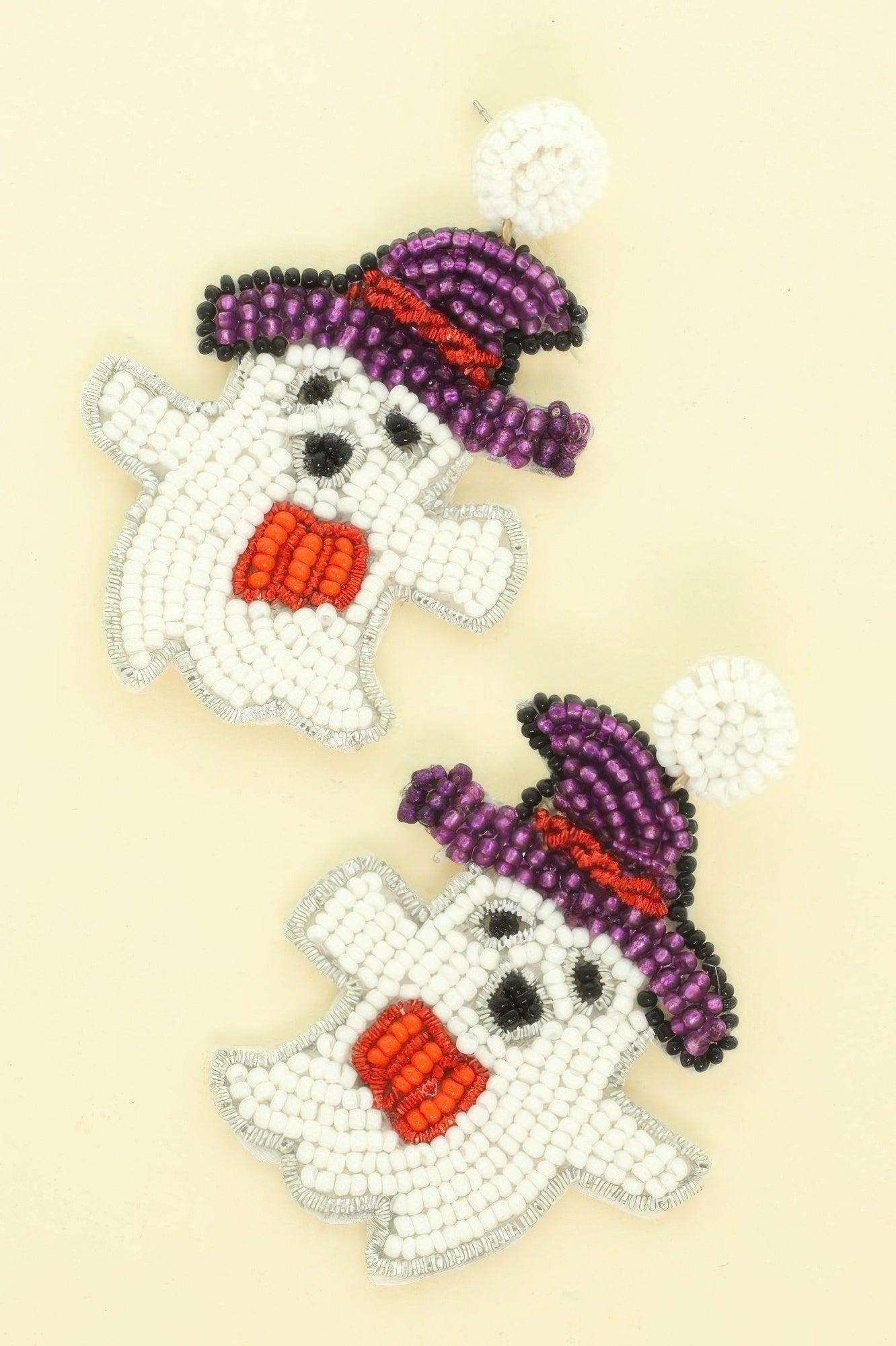 Halloween Bewitched Ghost Beaded Earrings - It's a Girly Place