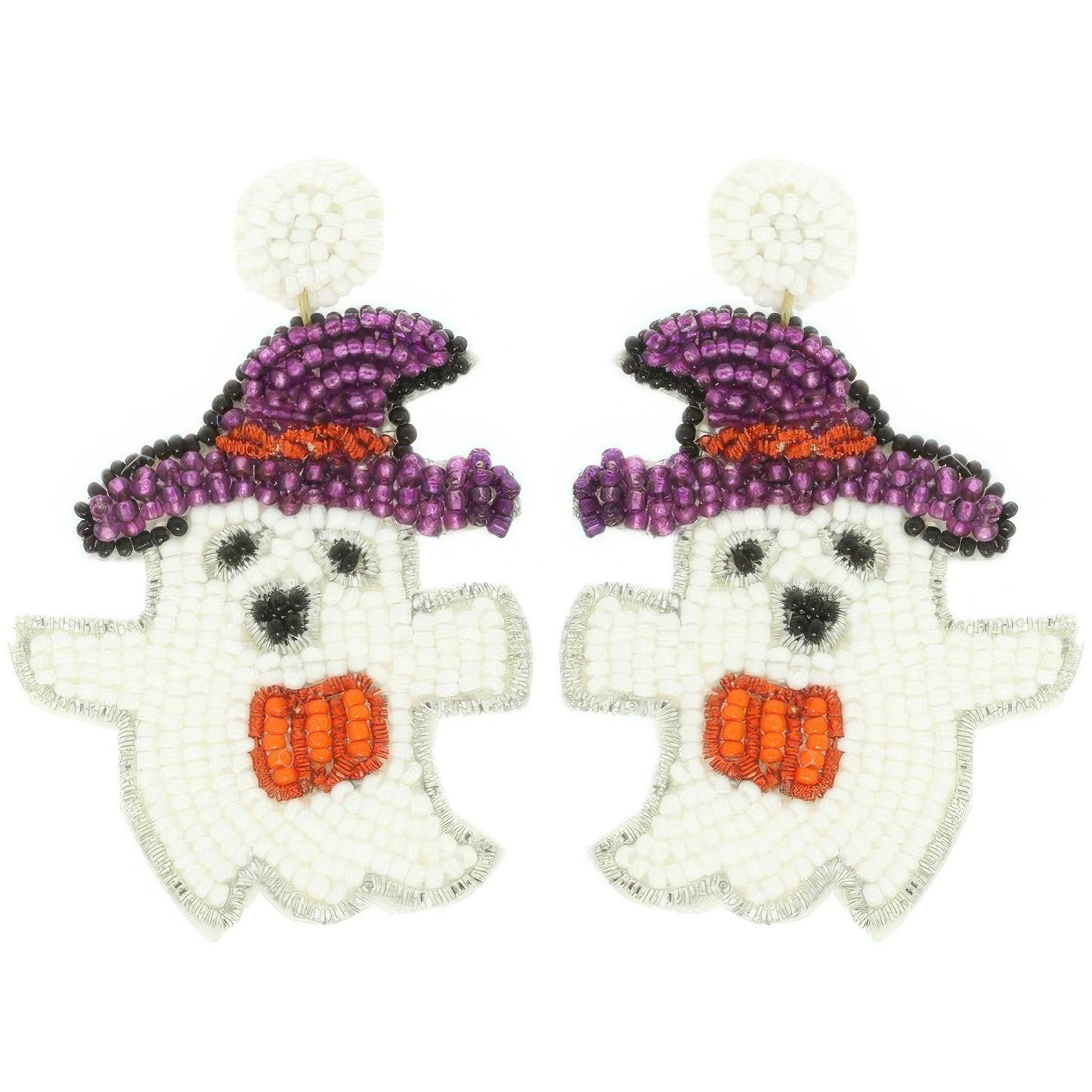 Halloween Bewitched Ghost Beaded Earrings - It's a Girly Place