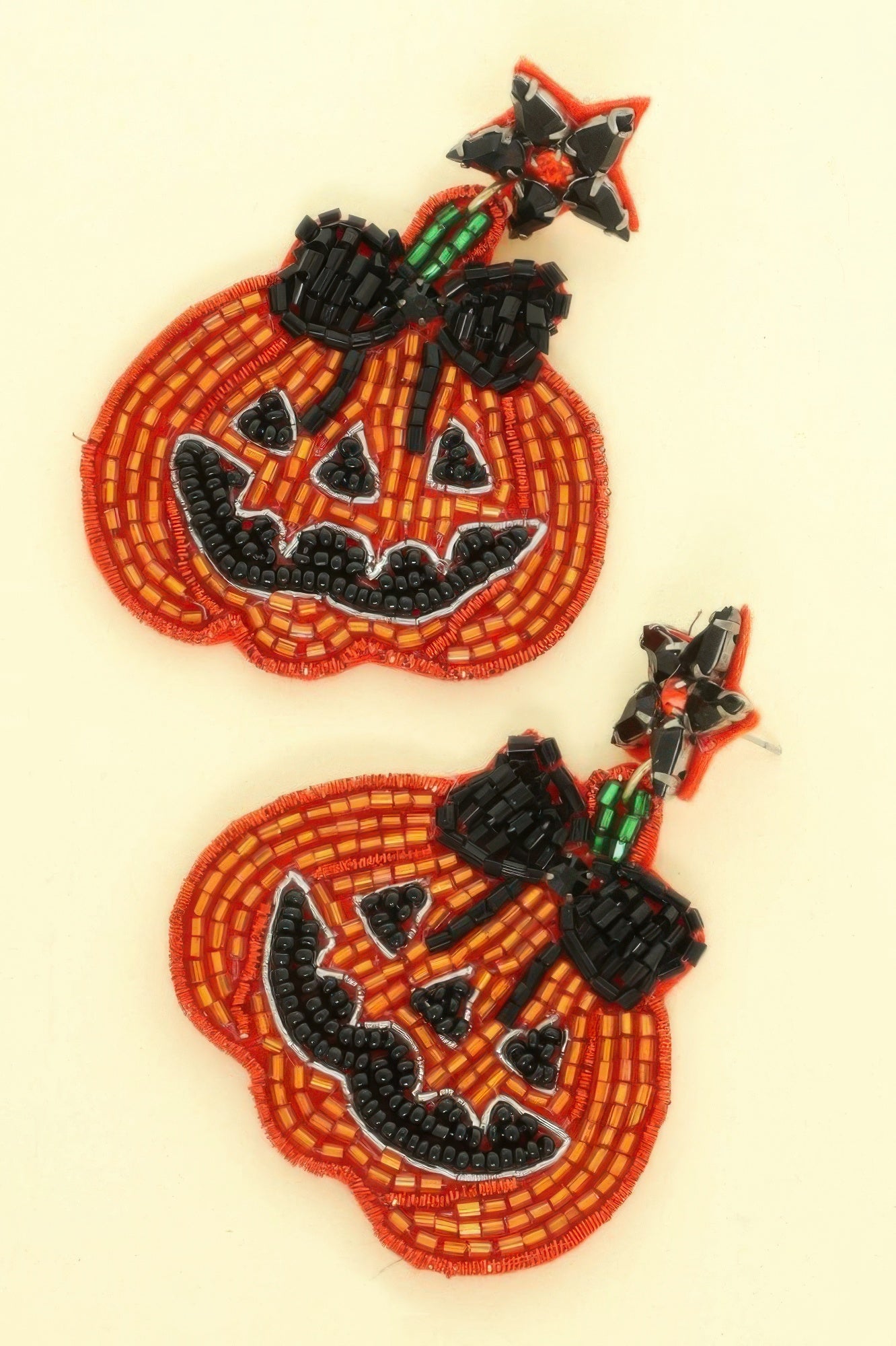 Halloween Jack O Lantern Seed Bead Earrings - It's a Girly Place