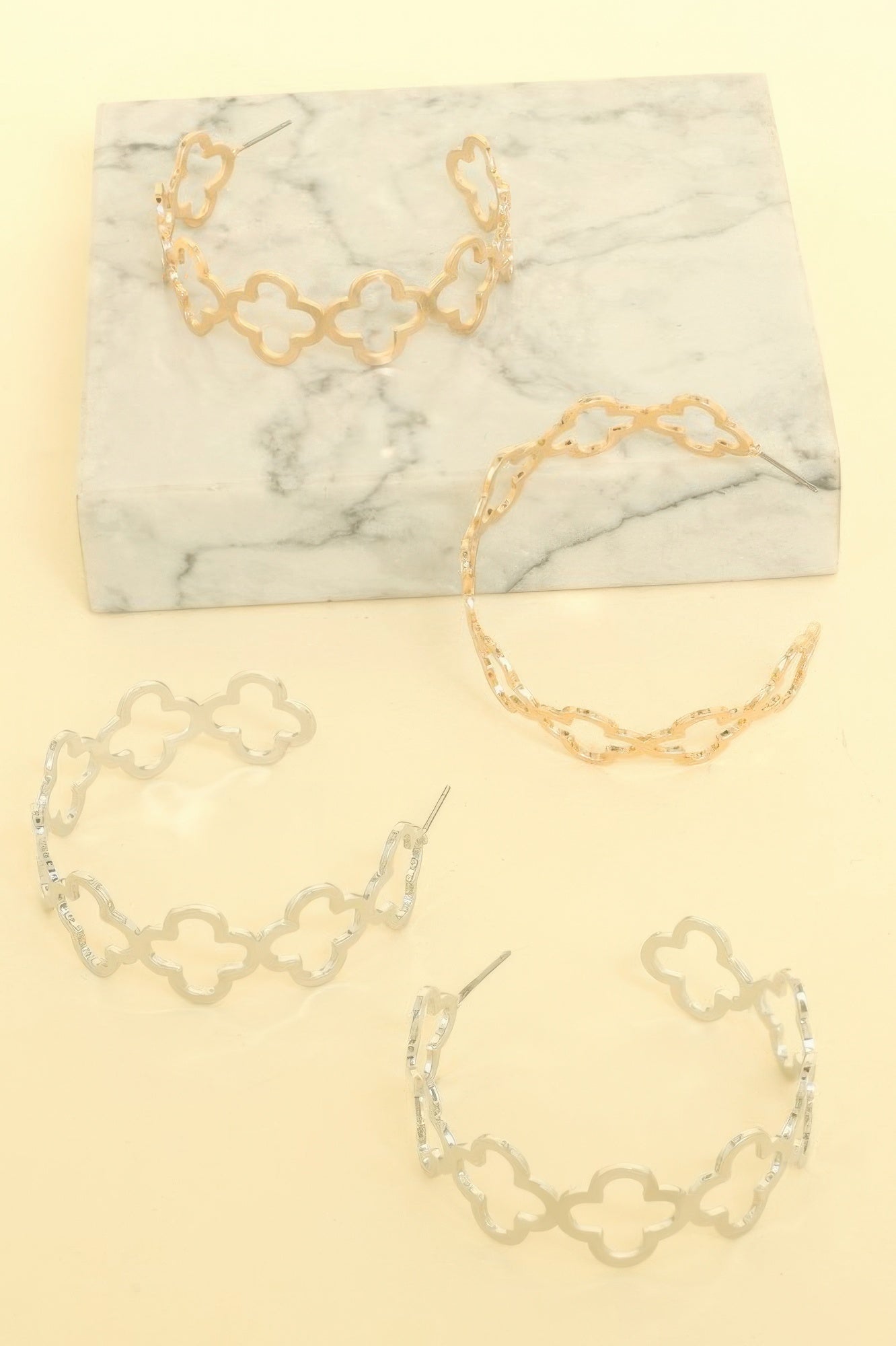 Clover Cutout Hoop Earrings - It's a Girly Place
