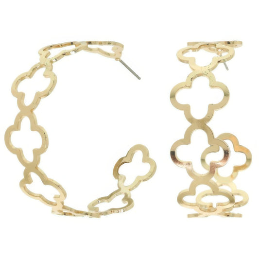 Clover Cutout Hoop Earrings - It's a Girly Place
