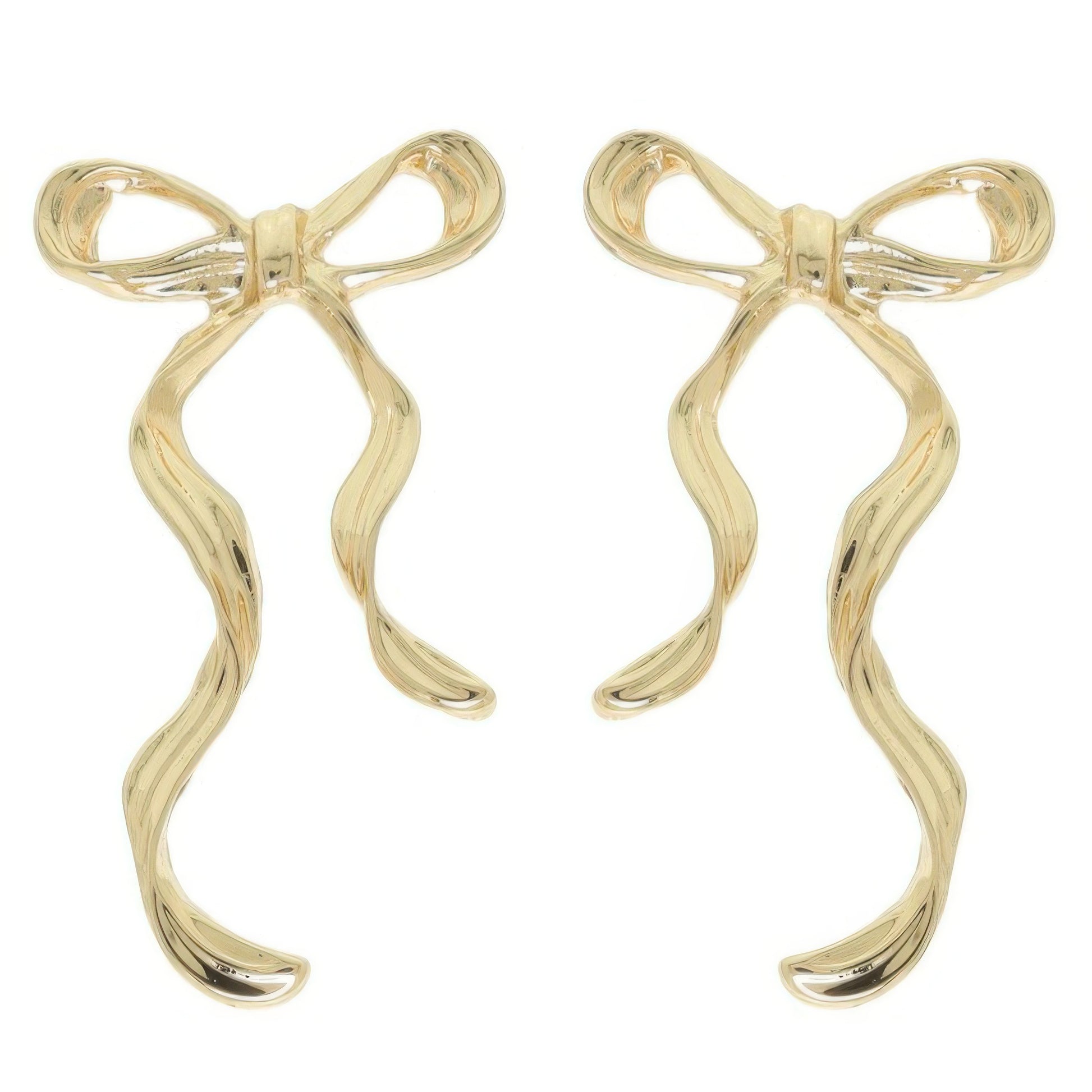 Long Tail Bow Ribbon Post Earrings - It's a Girly Place