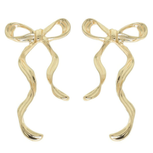 Long Tail Bow Ribbon Post Earrings - It's a Girly Place