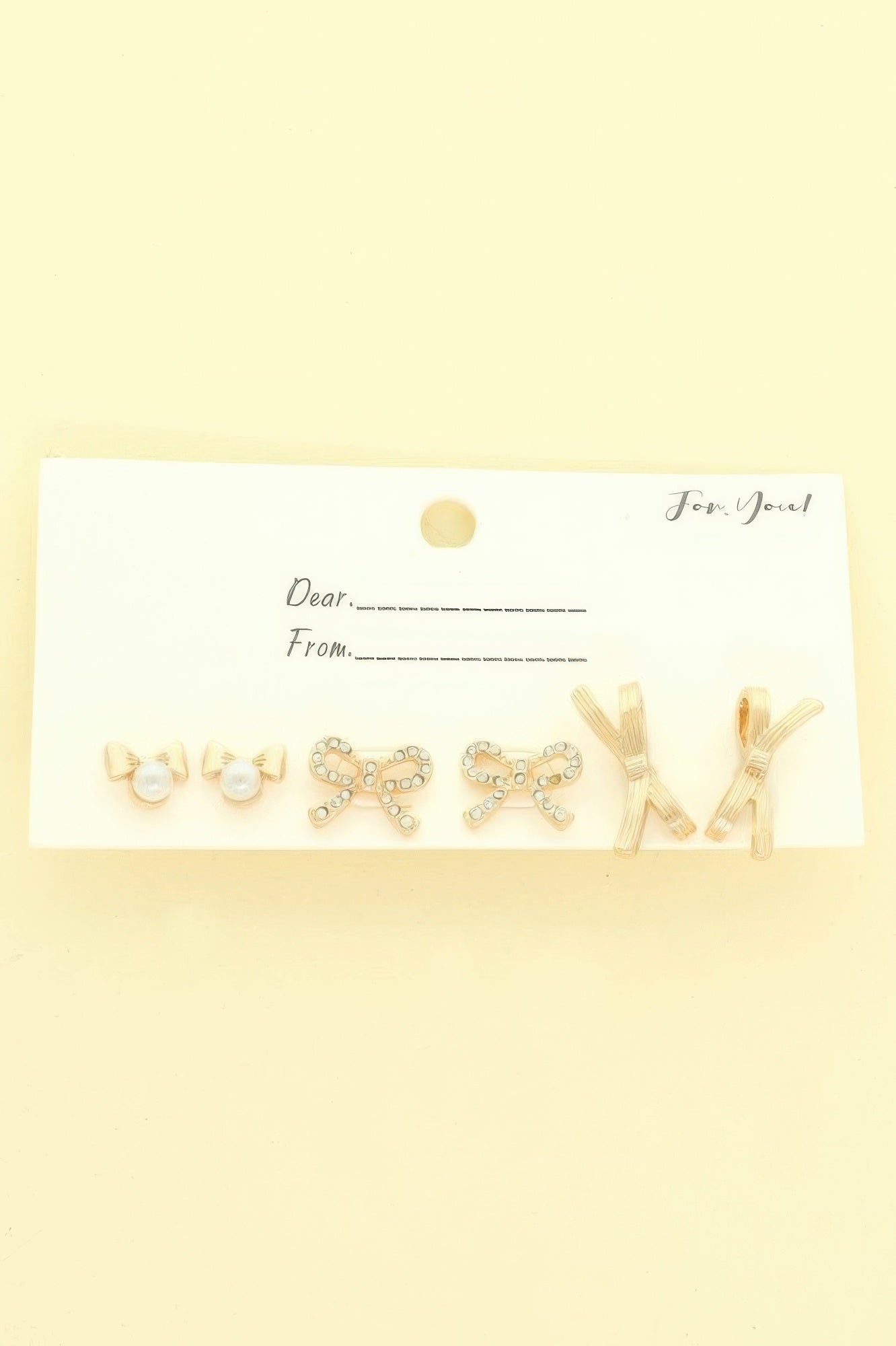 3 Pair Jeweled Bow Stud Earring Set - It's a Girly Place