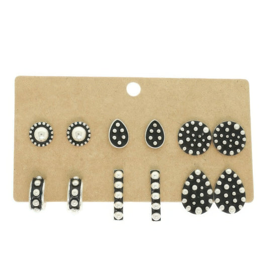 Western Theme Assorted 6 Pair Earring Set - It's a Girly Place