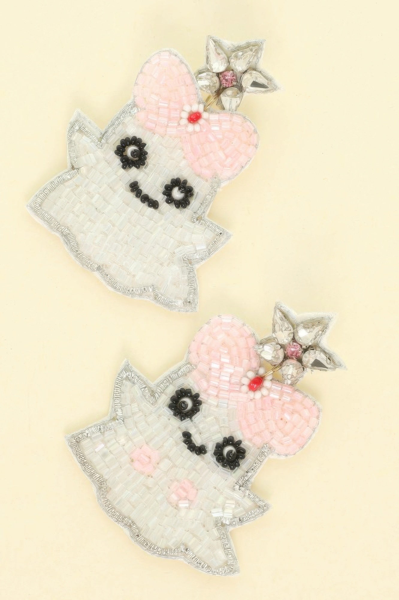 Halloween Ghost Seed Beaded Post Earrings - It's a Girly Place