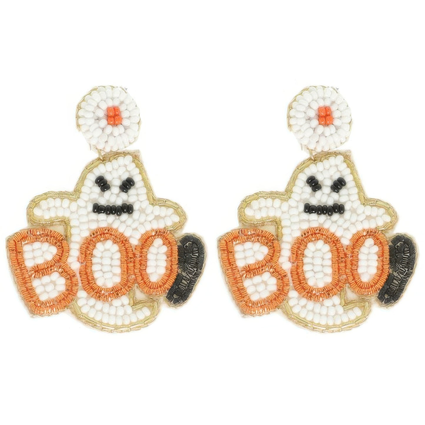 Halloween Ghost Bead Post Earrings - It's a Girly Place