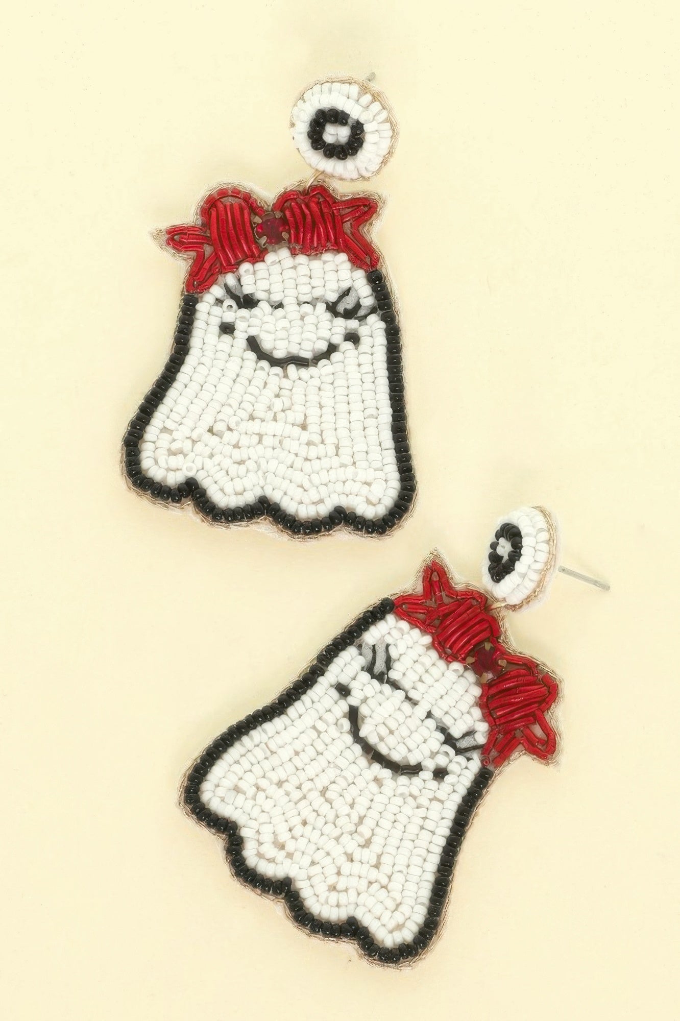 Halloween Ghost Seed Beaded Post Earrings - It's a Girly Place