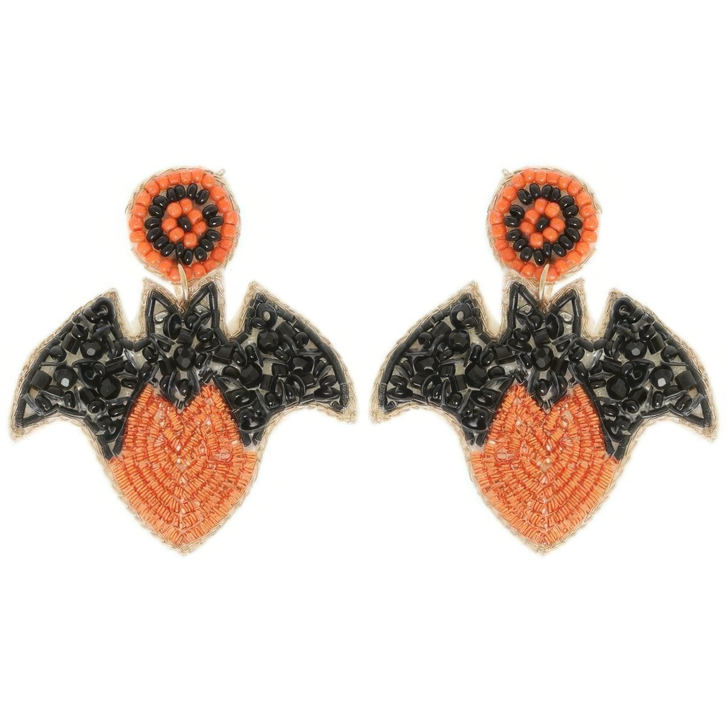 Halloween Bat On Heart Post Earrings - It's a Girly Place
