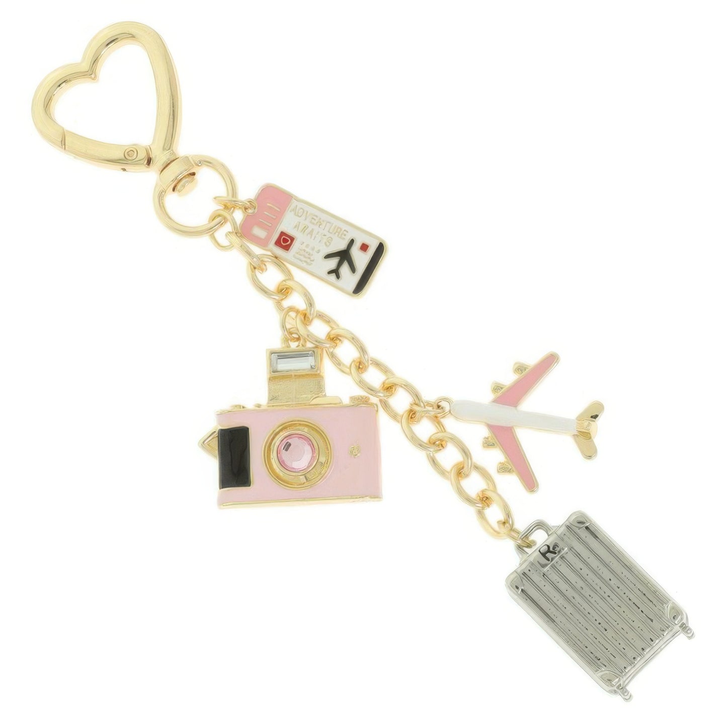 Travel Theme Bag Charm Keychain - It's a Girly Place