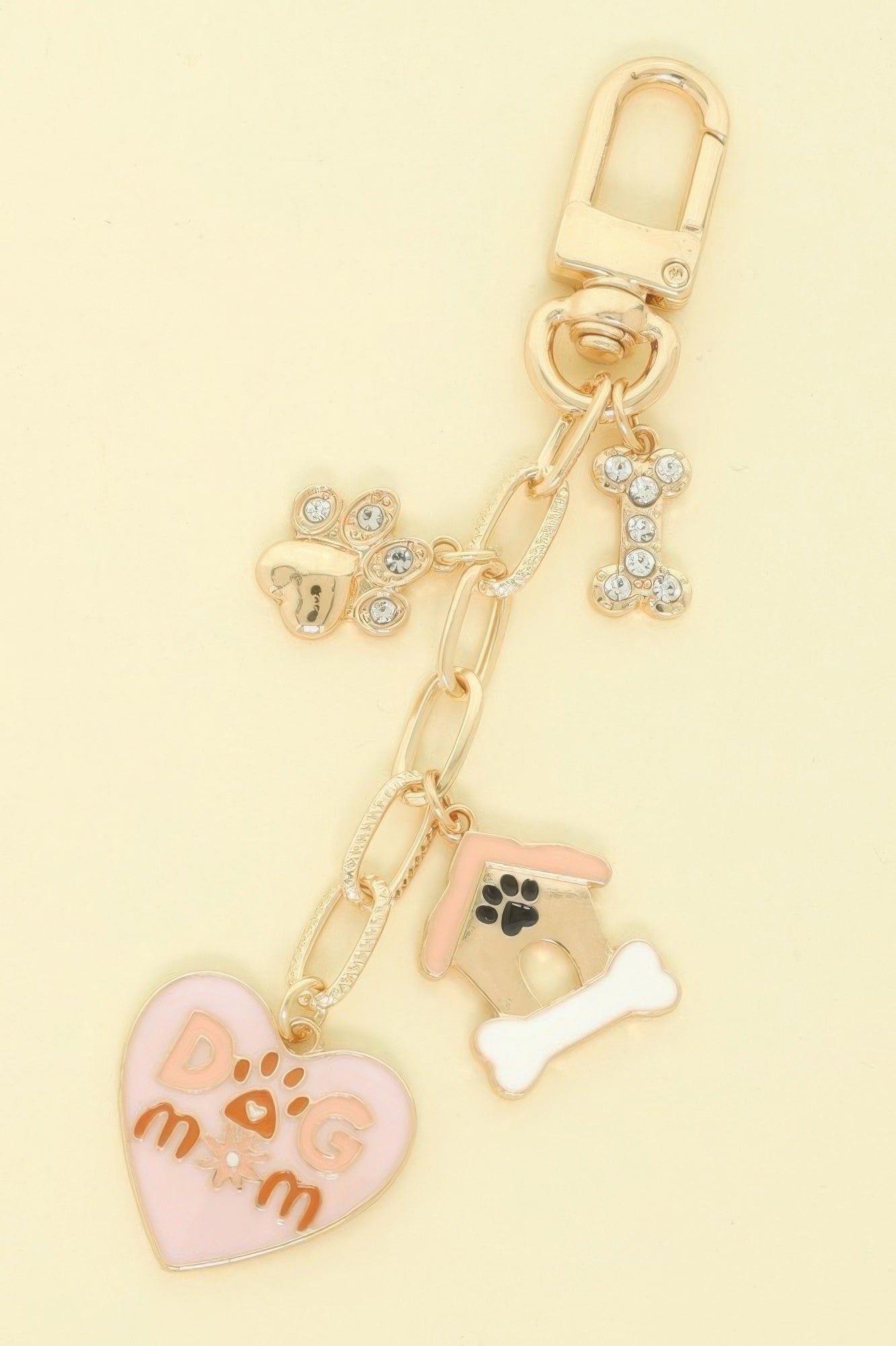Dog Mom Theme Bag Charm Keychain - It's a Girly Place