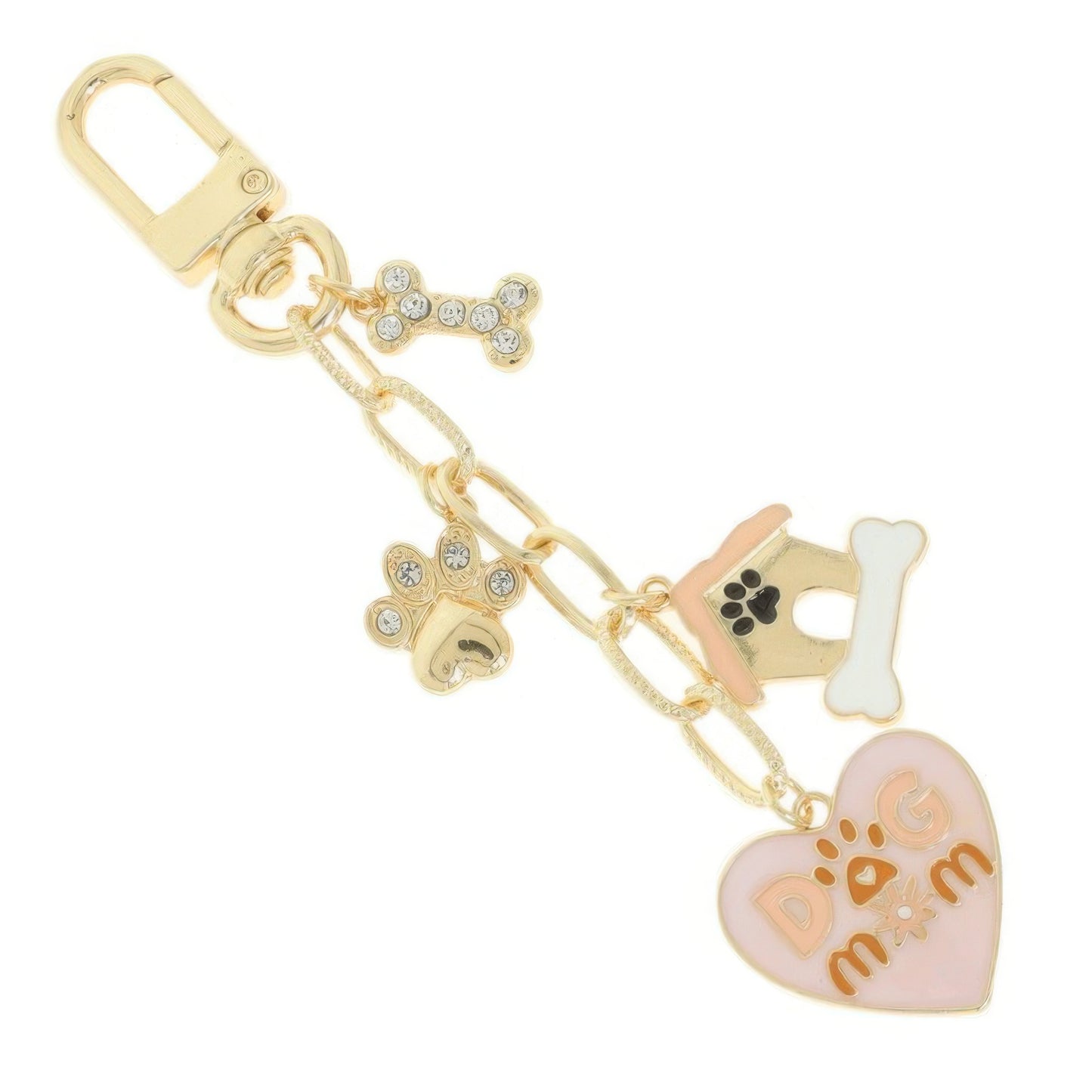 Dog Mom Theme Bag Charm Keychain - It's a Girly Place