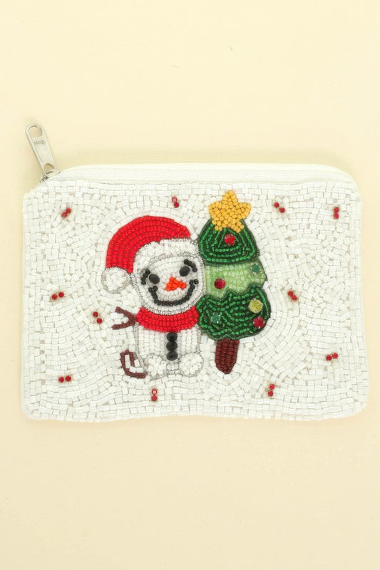 Christmas Theme Jeweled Beaded Coin Bag - It's a Girly Place