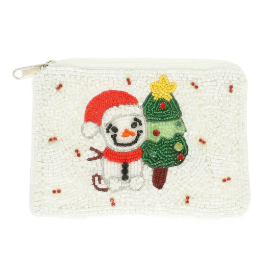 Christmas Theme Jeweled Beaded Coin Bag - It's a Girly Place