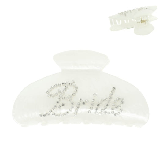 Bride White Acrylic Hair Claw Clip - It's a Girly Place