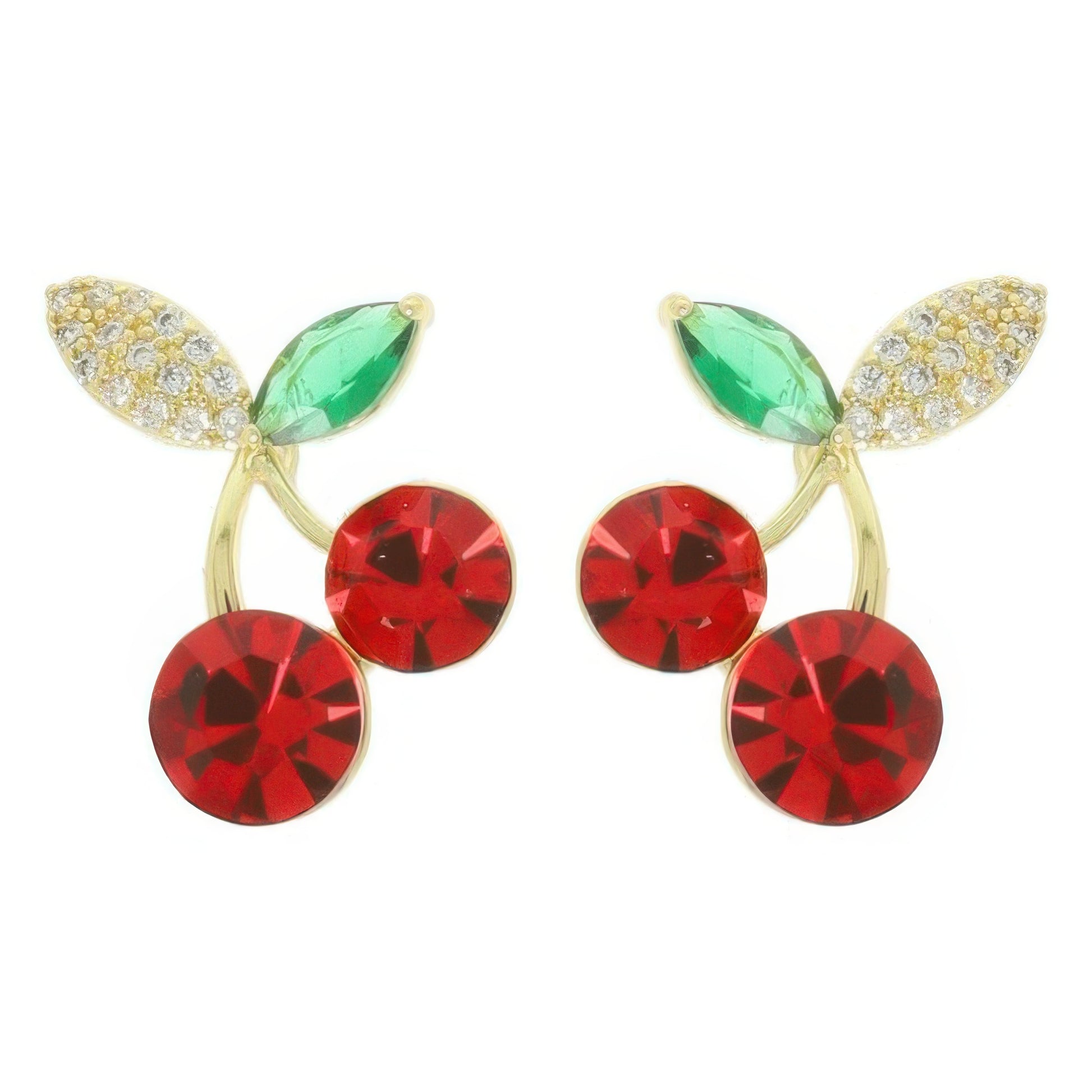 Cz Red Cherry Post Earrings - It's a Girly Place