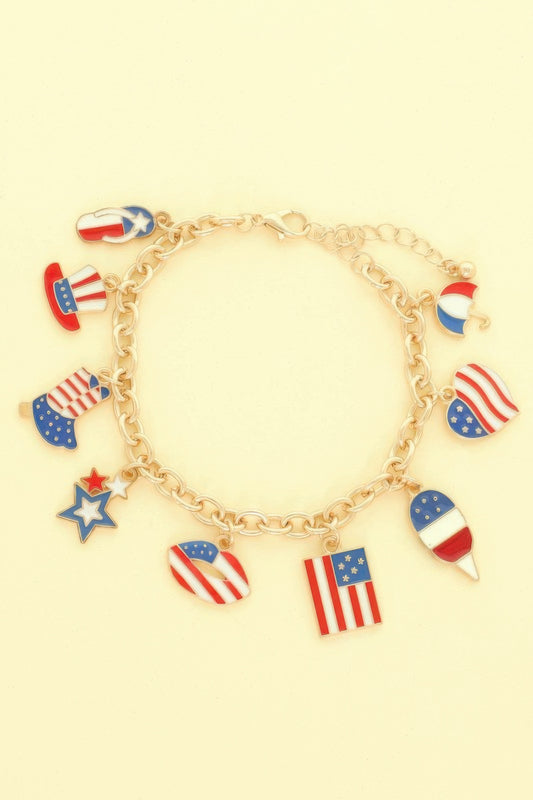 Americana Theme Charm Bracelet - It's a Girly Place