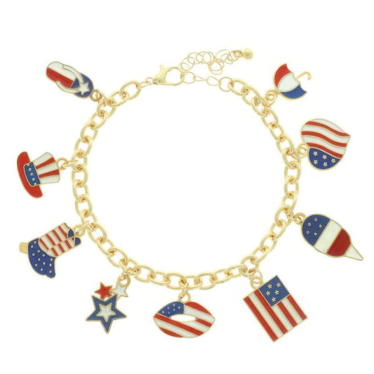 Americana Theme Charm Bracelet - It's a Girly Place