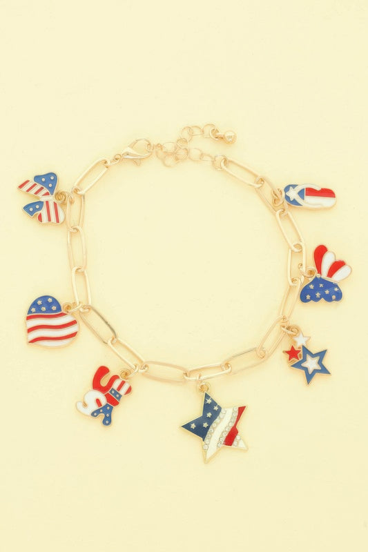 Americana Theme Charm Bracelet - It's a Girly Place