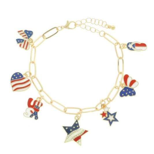 Americana Theme Charm Bracelet - It's a Girly Place