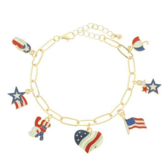 Americana Theme Charm Bracelet - It's a Girly Place