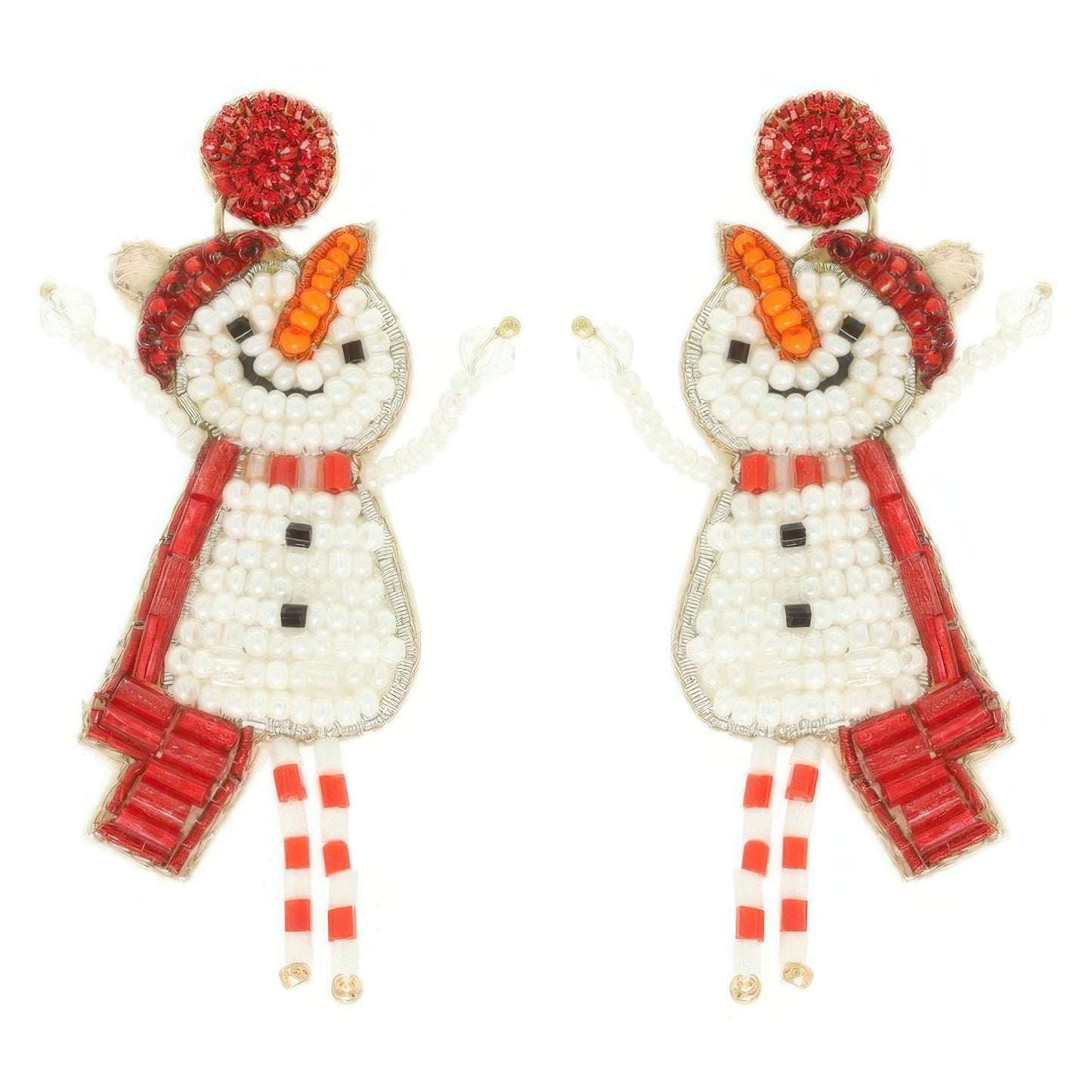 Christmas Scarfed Snowman Post Earrings - It's a Girly Place