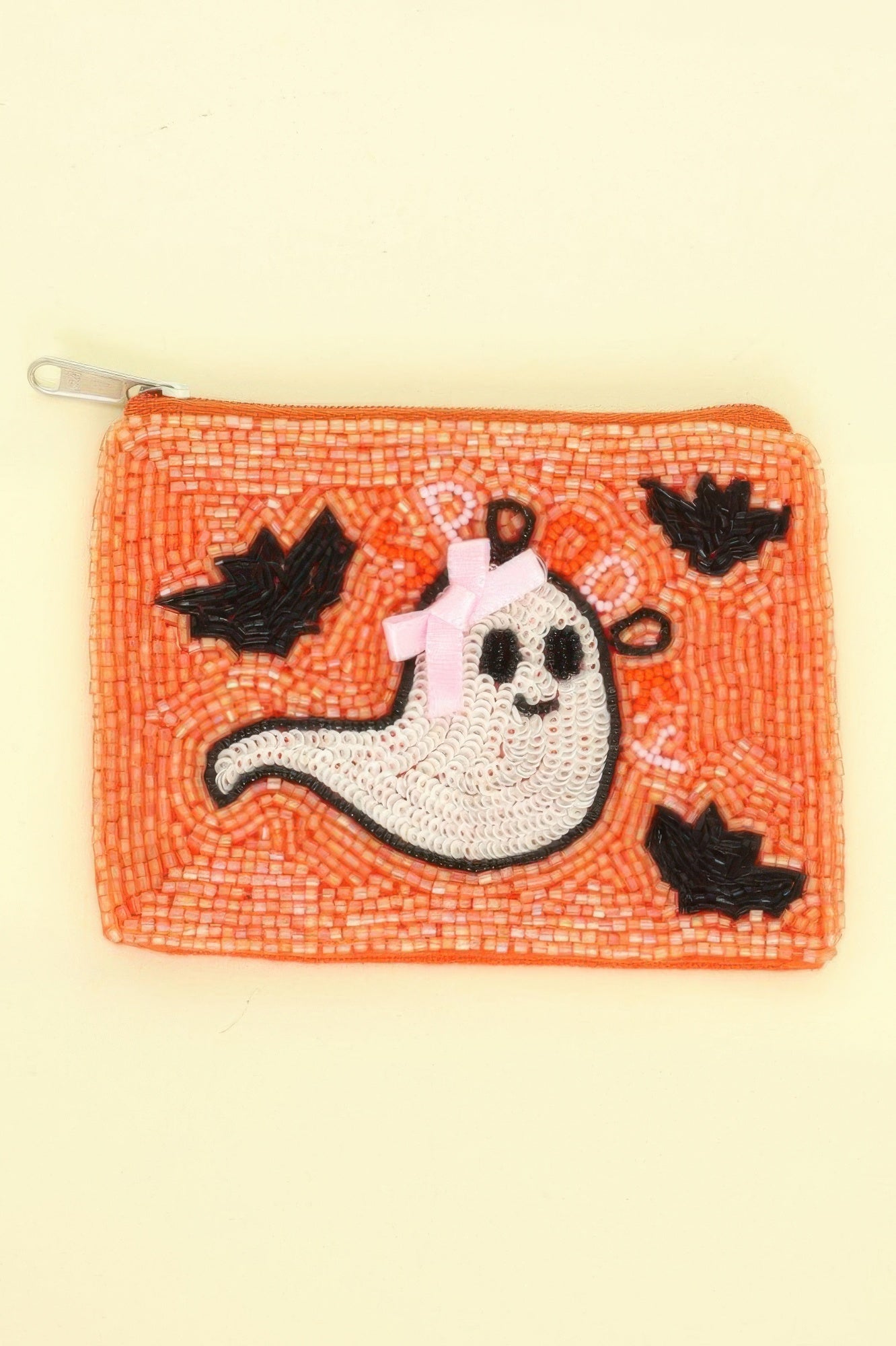 Halloween Ghost With Bow Beaded Coin Bag - It's a Girly Place