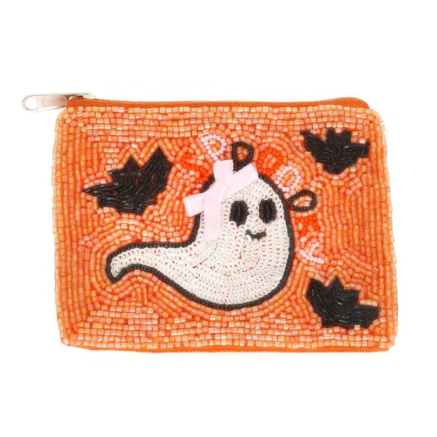 Halloween Ghost With Bow Beaded Coin Bag - It's a Girly Place