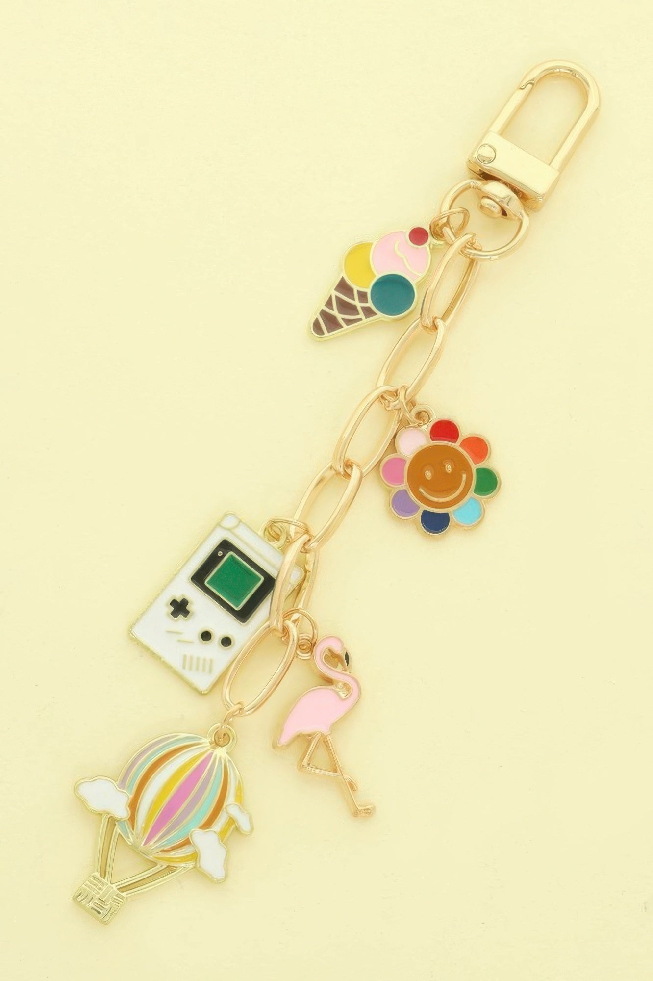 90's Nostalgia Theme Bag Charm Keychain - It's a Girly Place