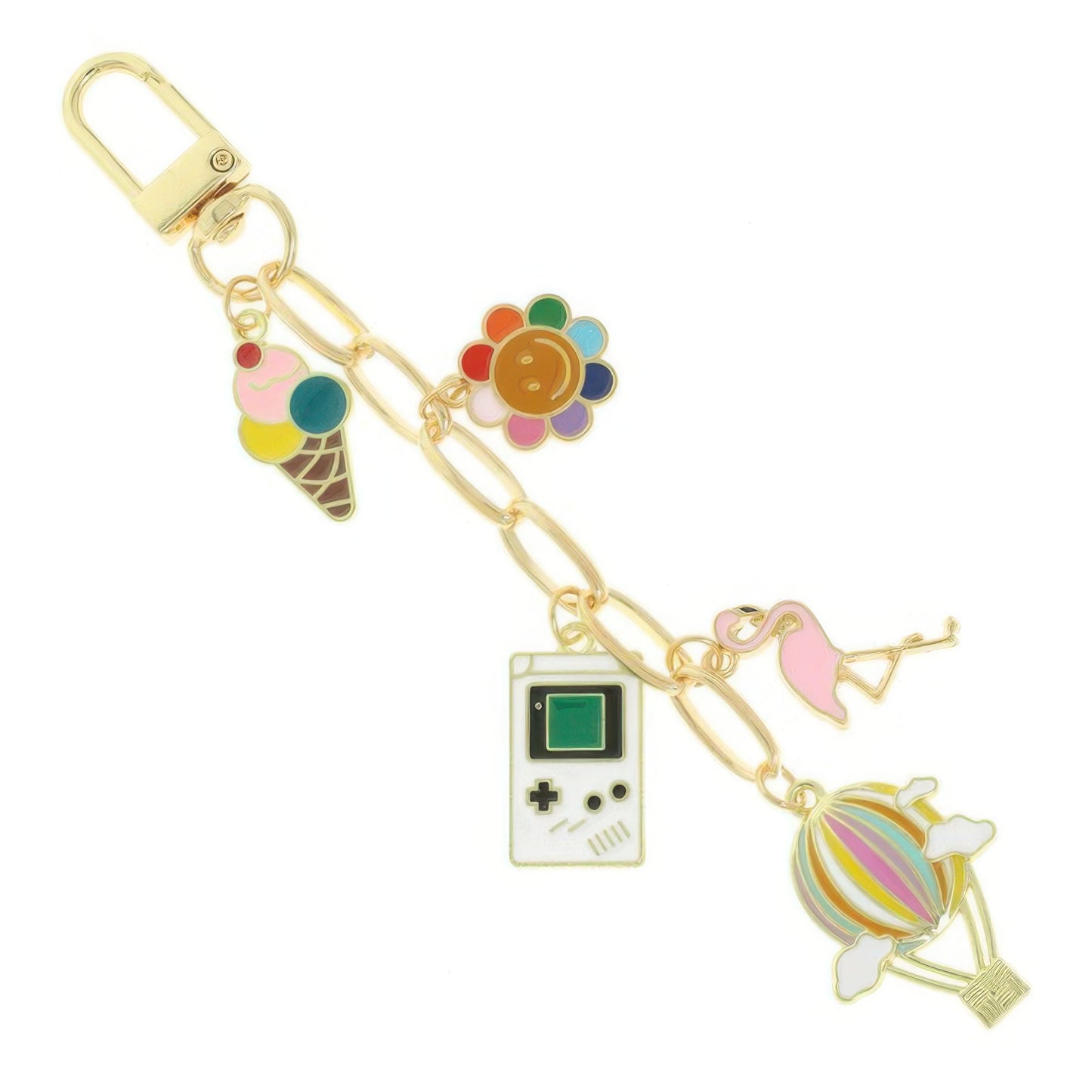 90's Nostalgia Theme Bag Charm Keychain - It's a Girly Place