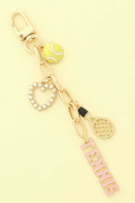 Sporty Chic Theme Bag Charm Keychain - It's a Girly Place