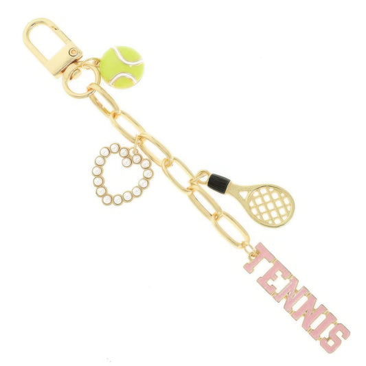 Sporty Chic Theme Bag Charm Keychain - It's a Girly Place