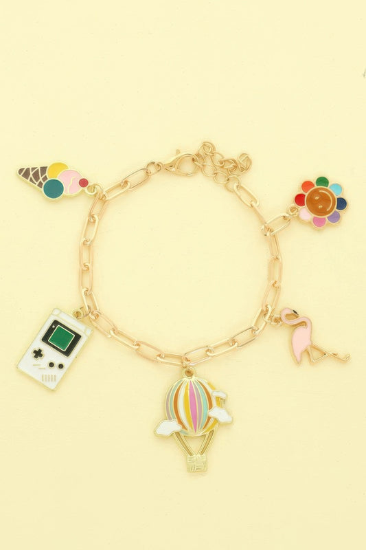 90's Nostalgia Theme Charm Bracelet - It's a Girly Place