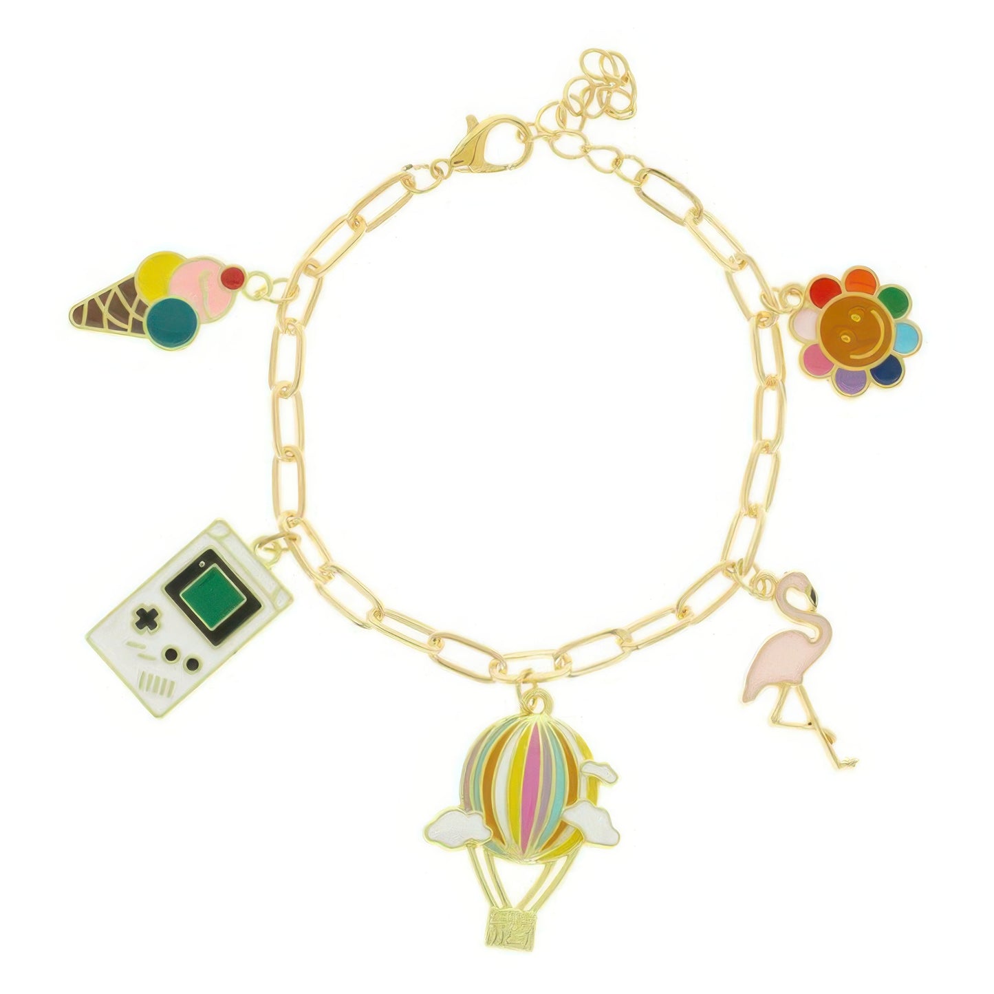 90's Nostalgia Theme Charm Bracelet - It's a Girly Place