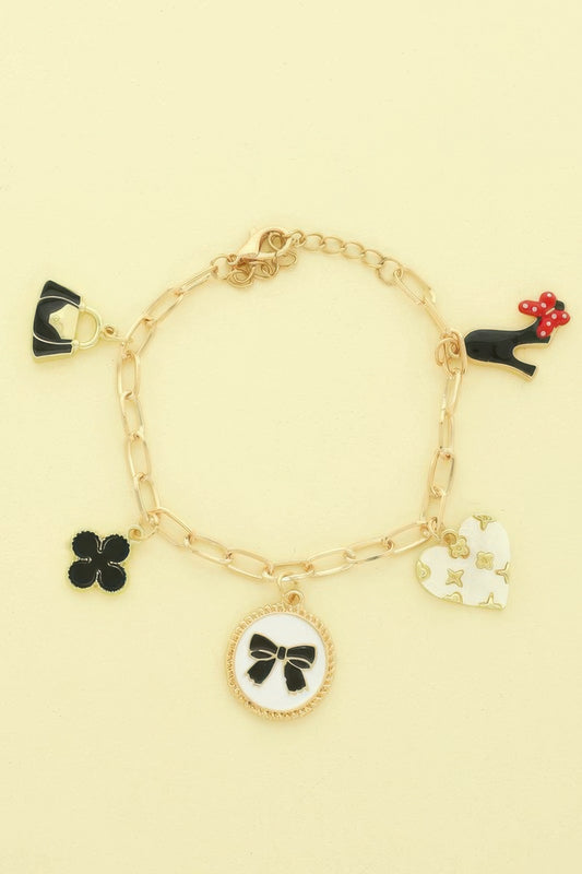 Fashionista Theme Charm Bracelet - It's a Girly Place
