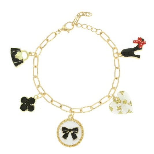 Fashionista Theme Charm Bracelet - It's a Girly Place