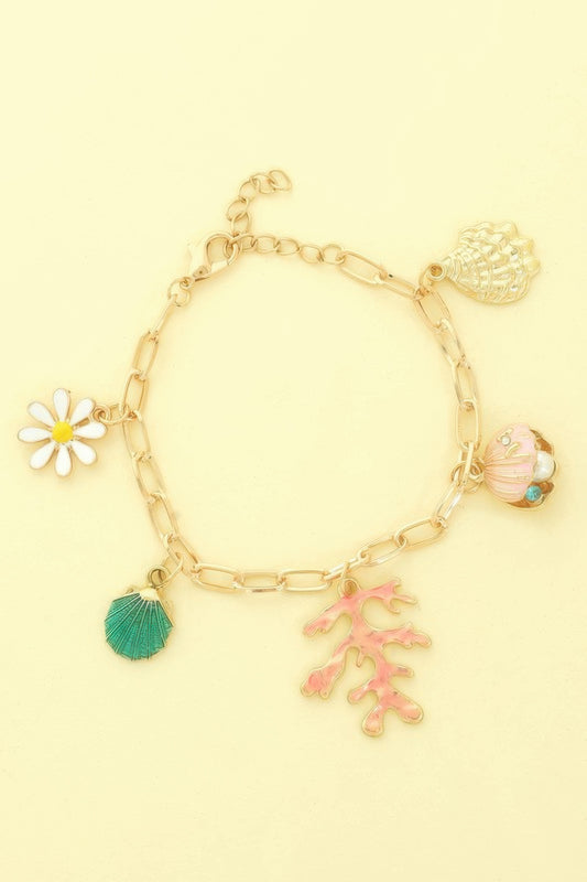 Sea Life Theme Charm Bracelet - It's a Girly Place