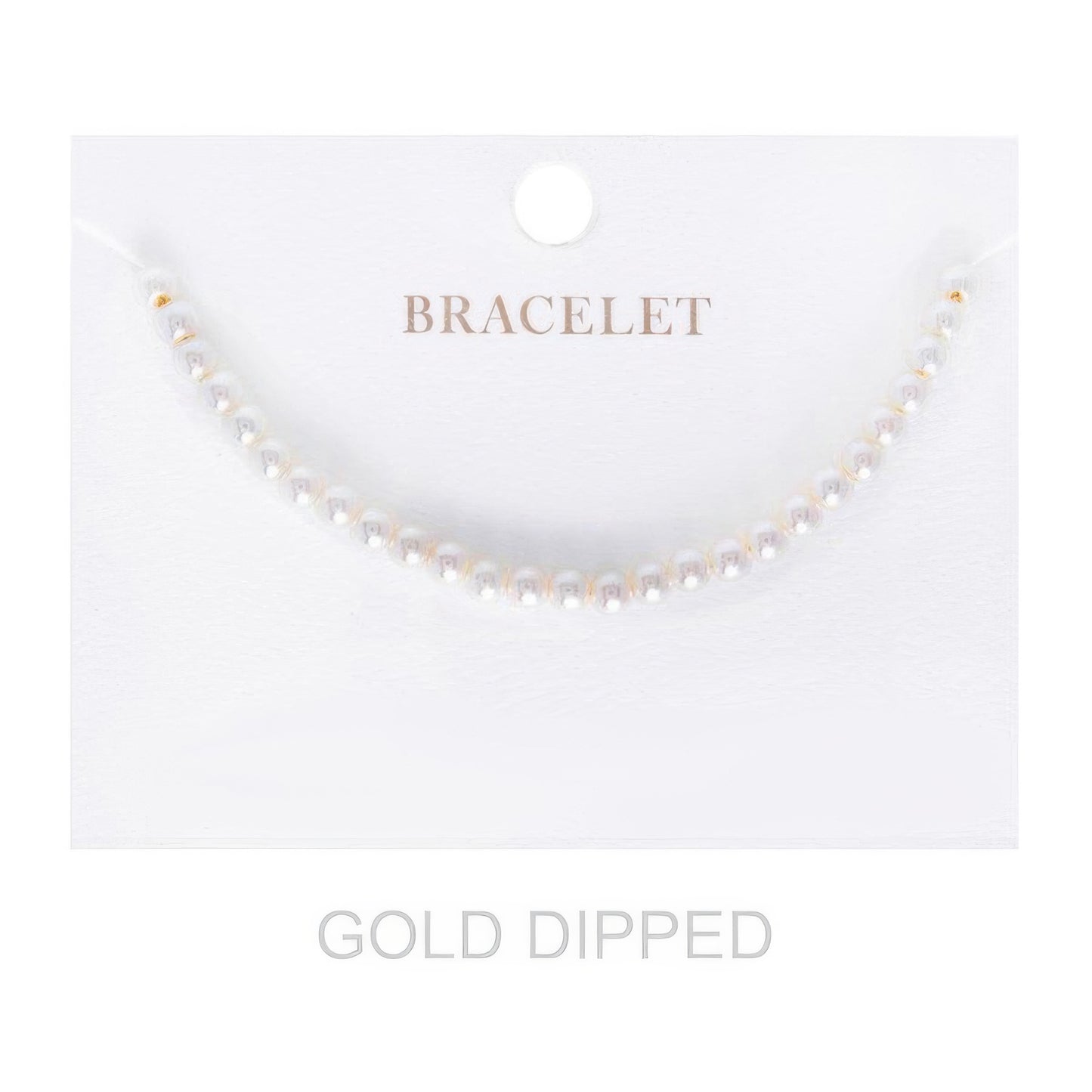 4mm Women's Gold Dipped Pearl Strand Bracelet - It's a Girly Place